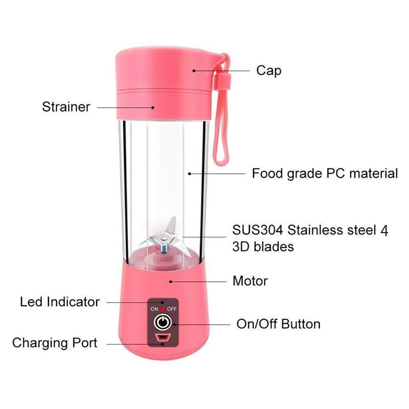 Portable Blender Mini Mixer Electric Juicer Machine Fresh Fruit Juice