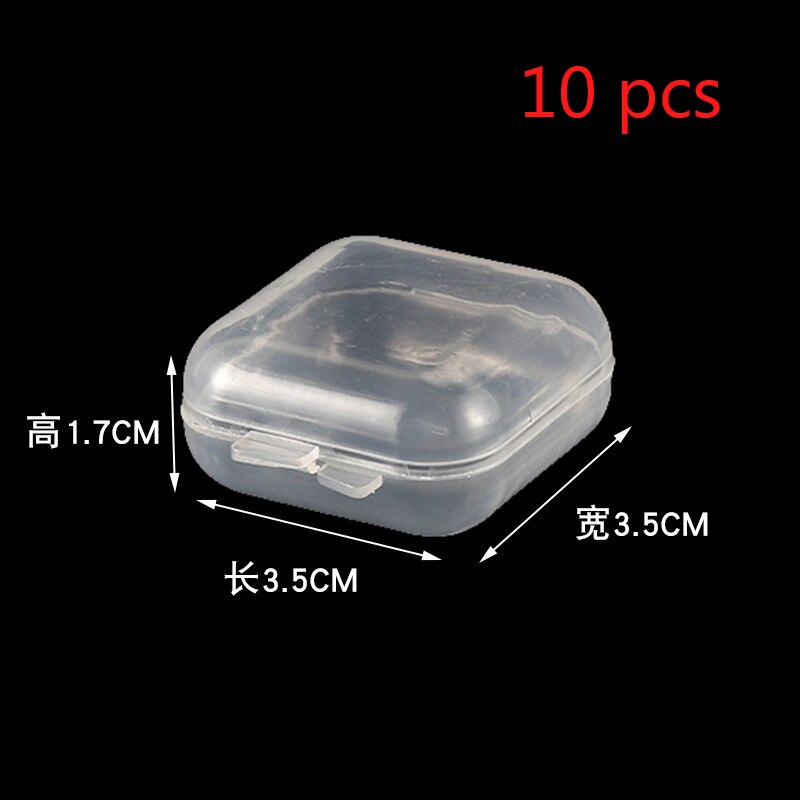 5 PCS Mini Plastic Boxes Square Transarent Case with Hinged Lid  for Earrings Ring