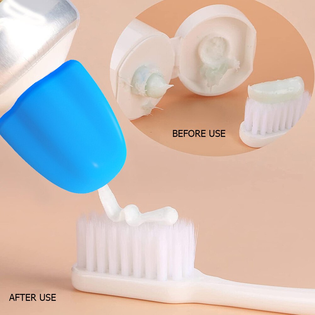 5PCS Silicone Toothpaste Caps Self-Closing Toothpaste Squeezer