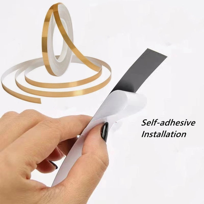 50M Brushed Gold Floor Edging Waterproof Seam Wall Stickers