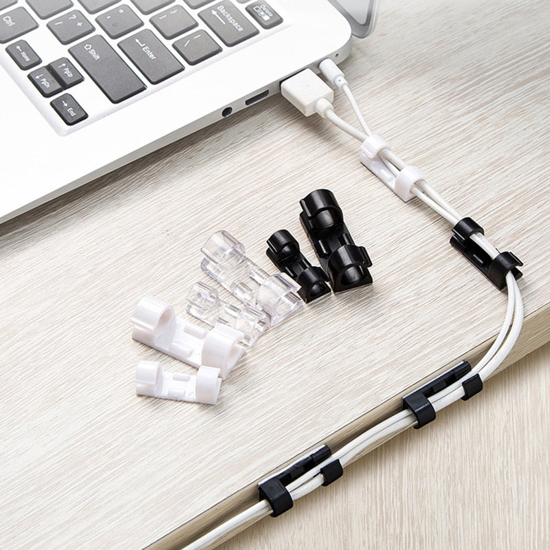 20 Pcs Cable Organizer Wire Winder Clips Cable Management Desktop Holder Wire Manager Cord Holder USB Cable Clip Bobbin Winder