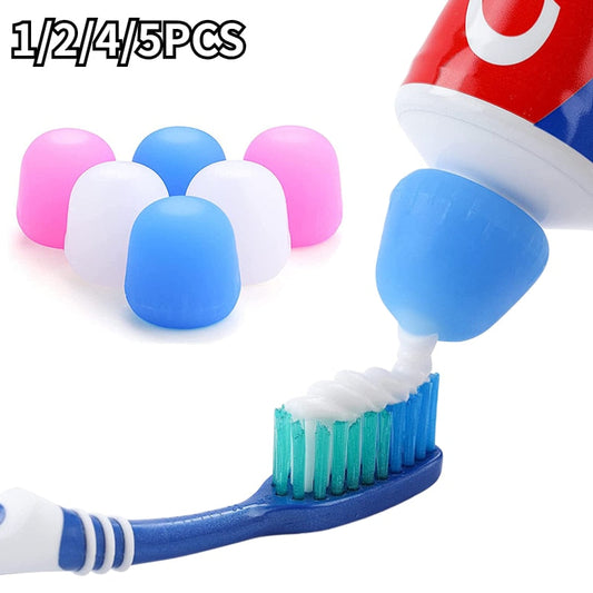 5PCS Silicone Toothpaste Caps Self-Closing Toothpaste Squeezer