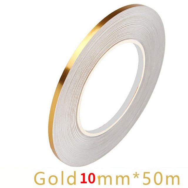 50M Brushed Gold Floor Edging Waterproof Seam Wall Stickers