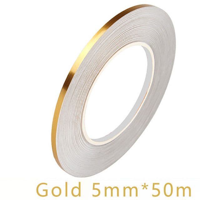 50M Brushed Gold Floor Edging Waterproof Seam Wall Stickers