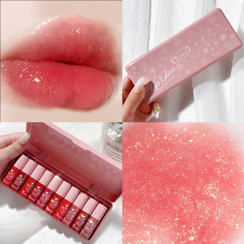 10Colors Pearlescent Lipstick Non-stick Waterproof Lip Glaze Long-lasting Matte Lip Gloss