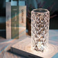 LED Crystal Table Lamp Rose Light Projector 3 Colors Touch Diamond Atmosphere Night Light