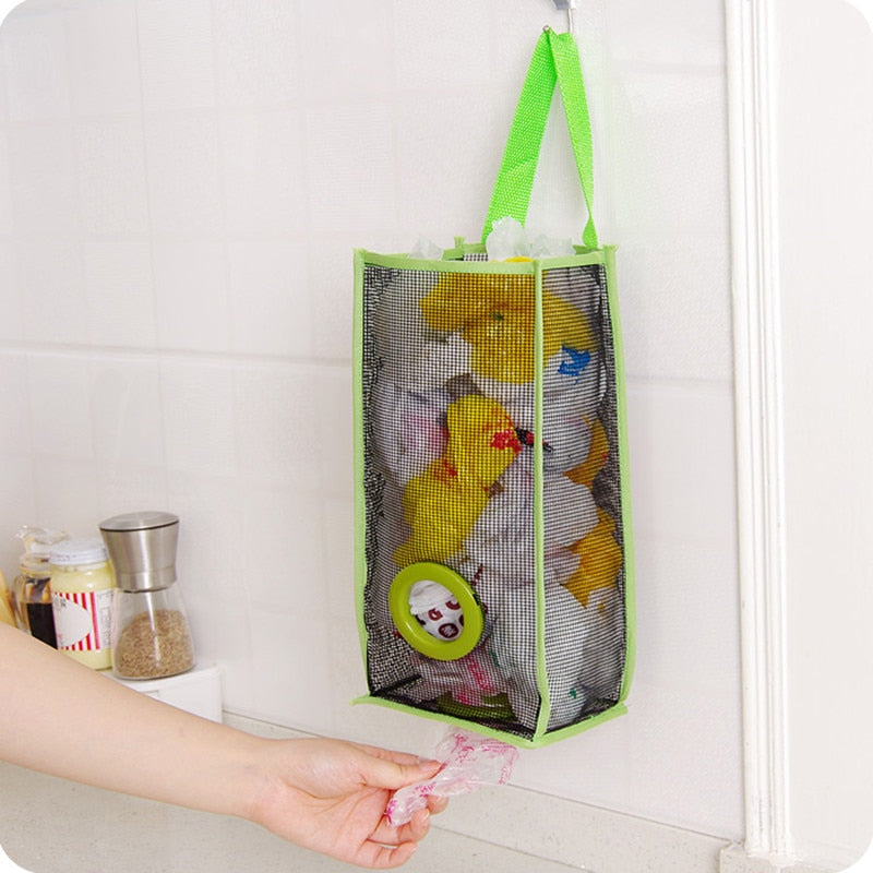 Useful Fashion Hanging Breathable Plastic Grid Garbage Bag