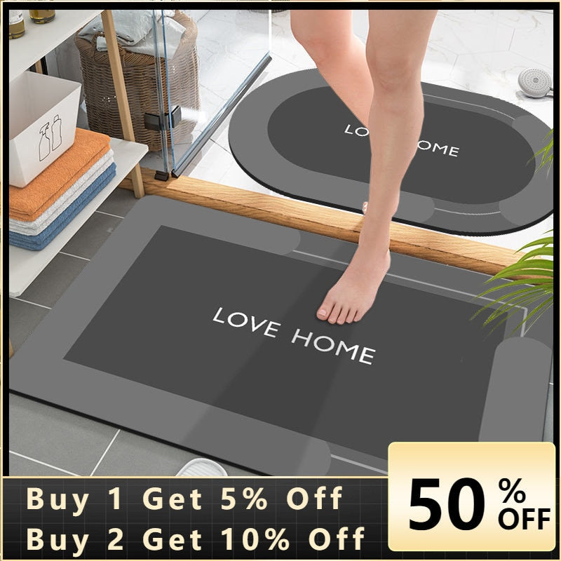 Super Absorbent Bath Mat Instant Drying Mat