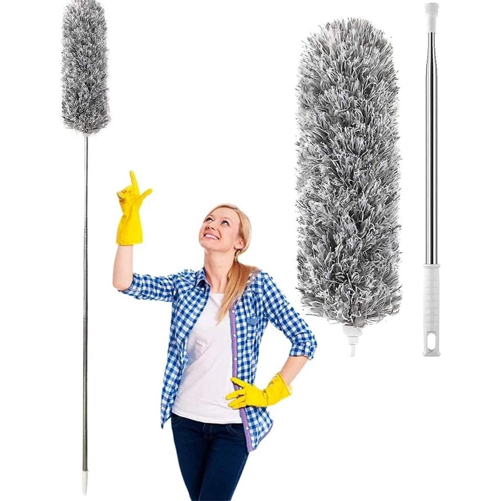 Eyliden Microfiber Duster with Extendable Long Handle 245cm Long 180 Degree Rotating Head for Car Home Kitchen Office