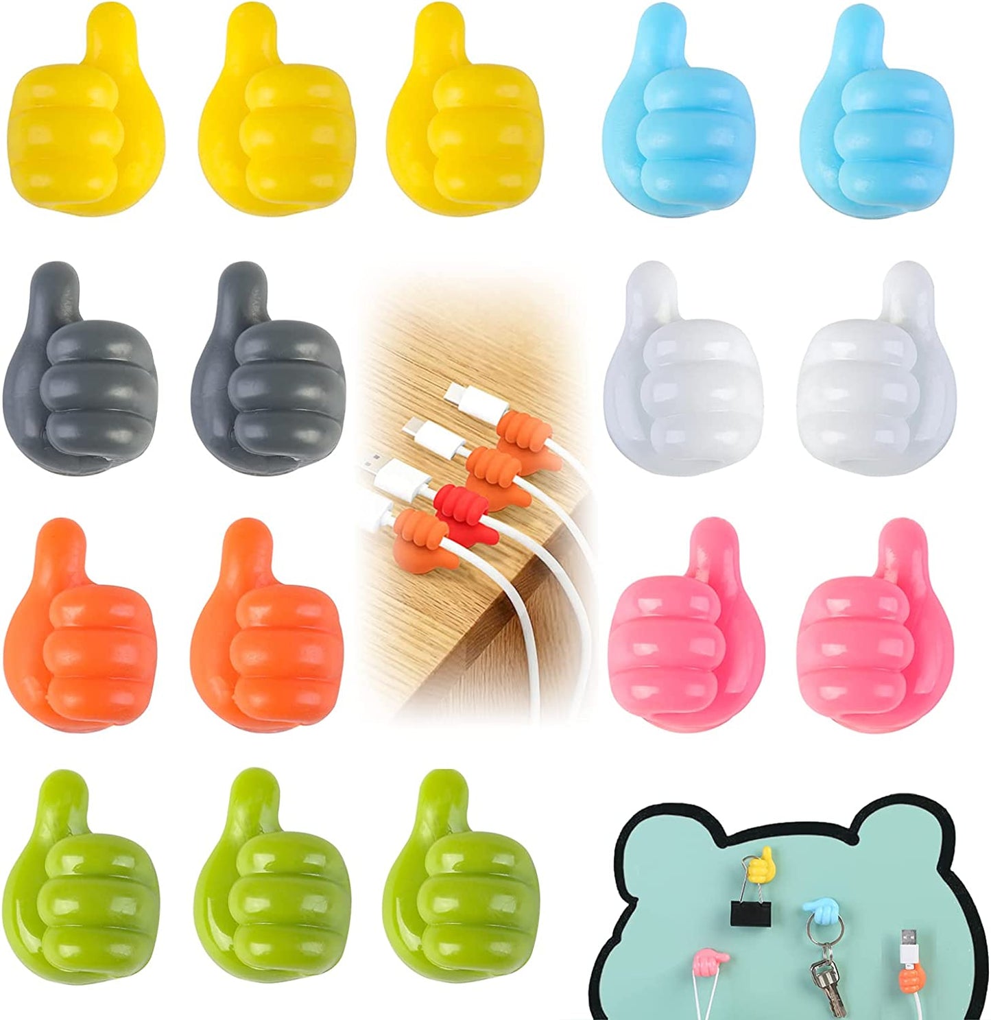 10pcs Multifunctional Cable Organizer Clip Holder Thumb