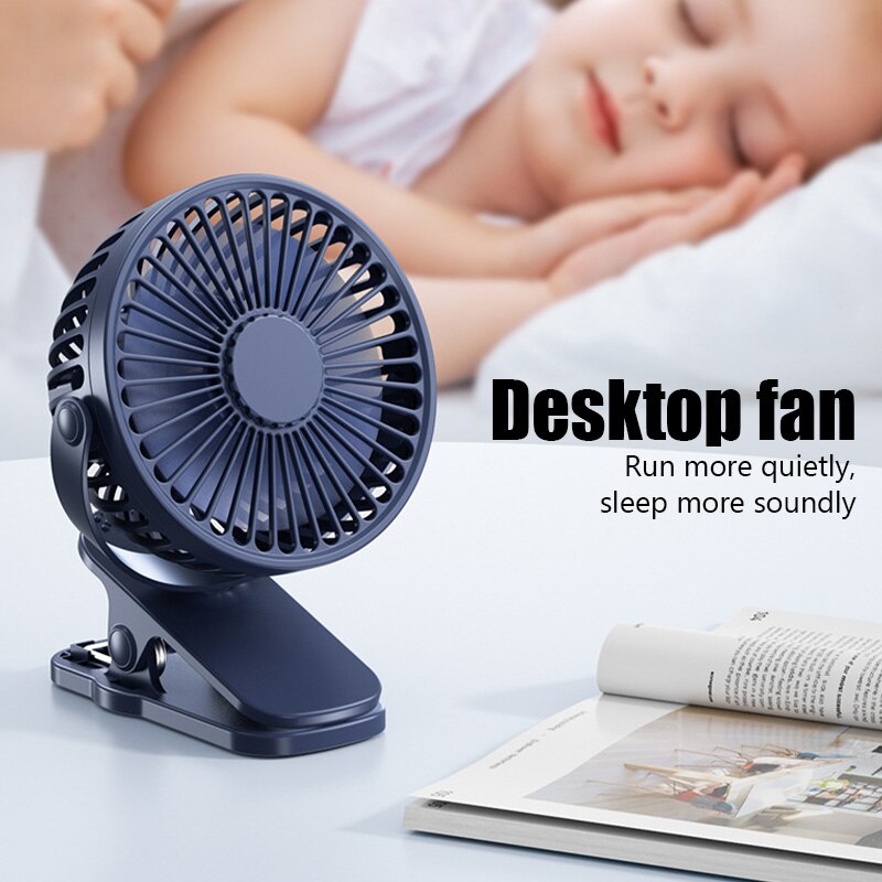 Mini Cooling Fan Portable Desktop Clip USB Charging Cool Fans