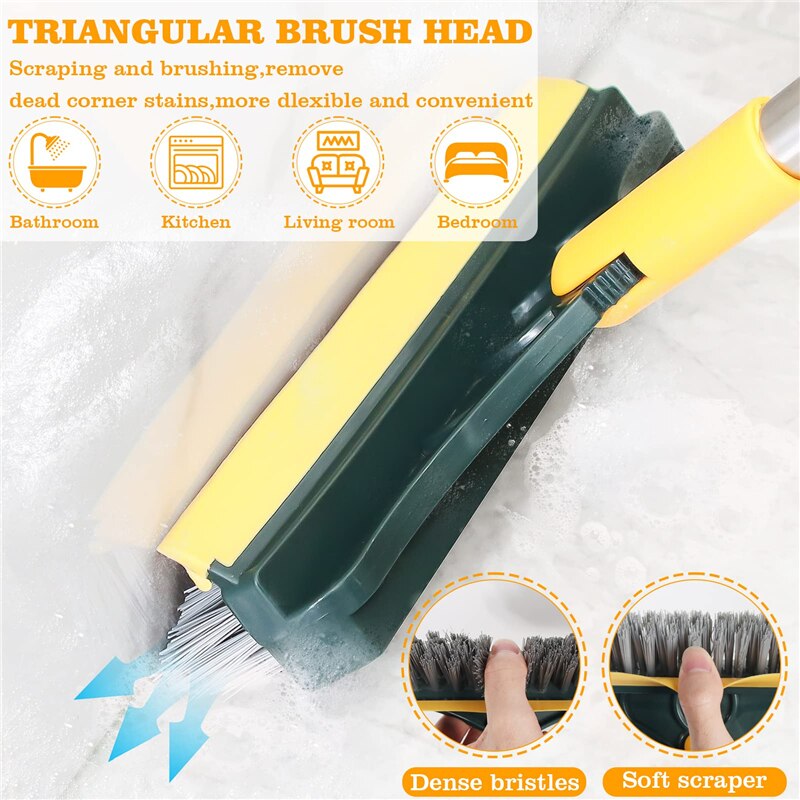 V Shaped Floor Cleaning Scrub Brush wiper 2 in 1 Magic Broom