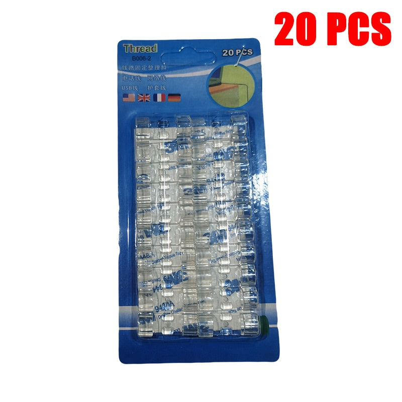 20 Pcs Cable Organizer Wire Winder Clips Cable Management Desktop Holder Wire Manager Cord Holder USB Cable Clip Bobbin Winder