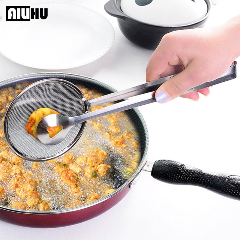 Multifunction Stainless Steel Sieve Filter Spoon Fried Food Oil Strainer