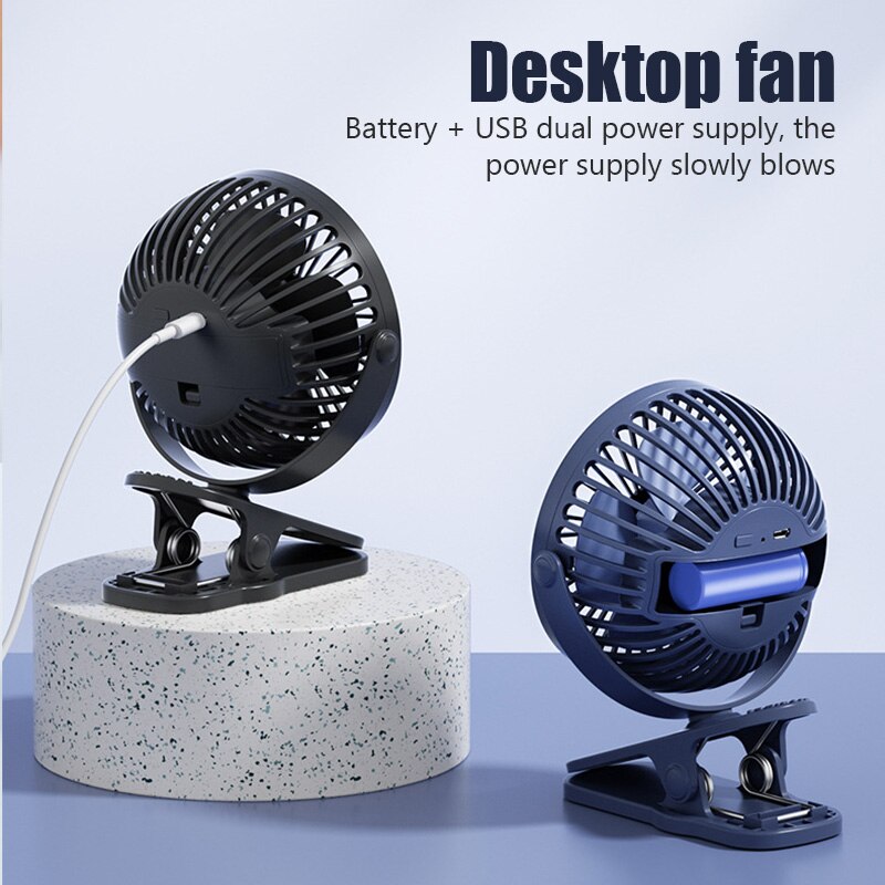 Mini Cooling Fan Portable Desktop Clip USB Charging Cool Fans