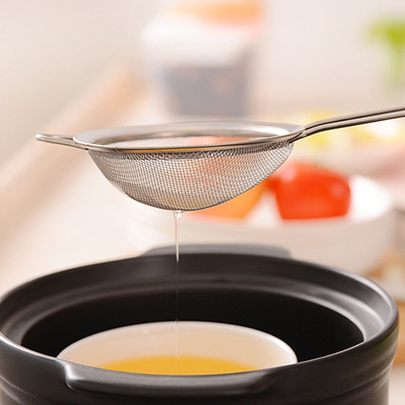 3pcs/set Stainless steel Wire Fine Mesh Oil Strainer Flour Colander Sieve Sifter