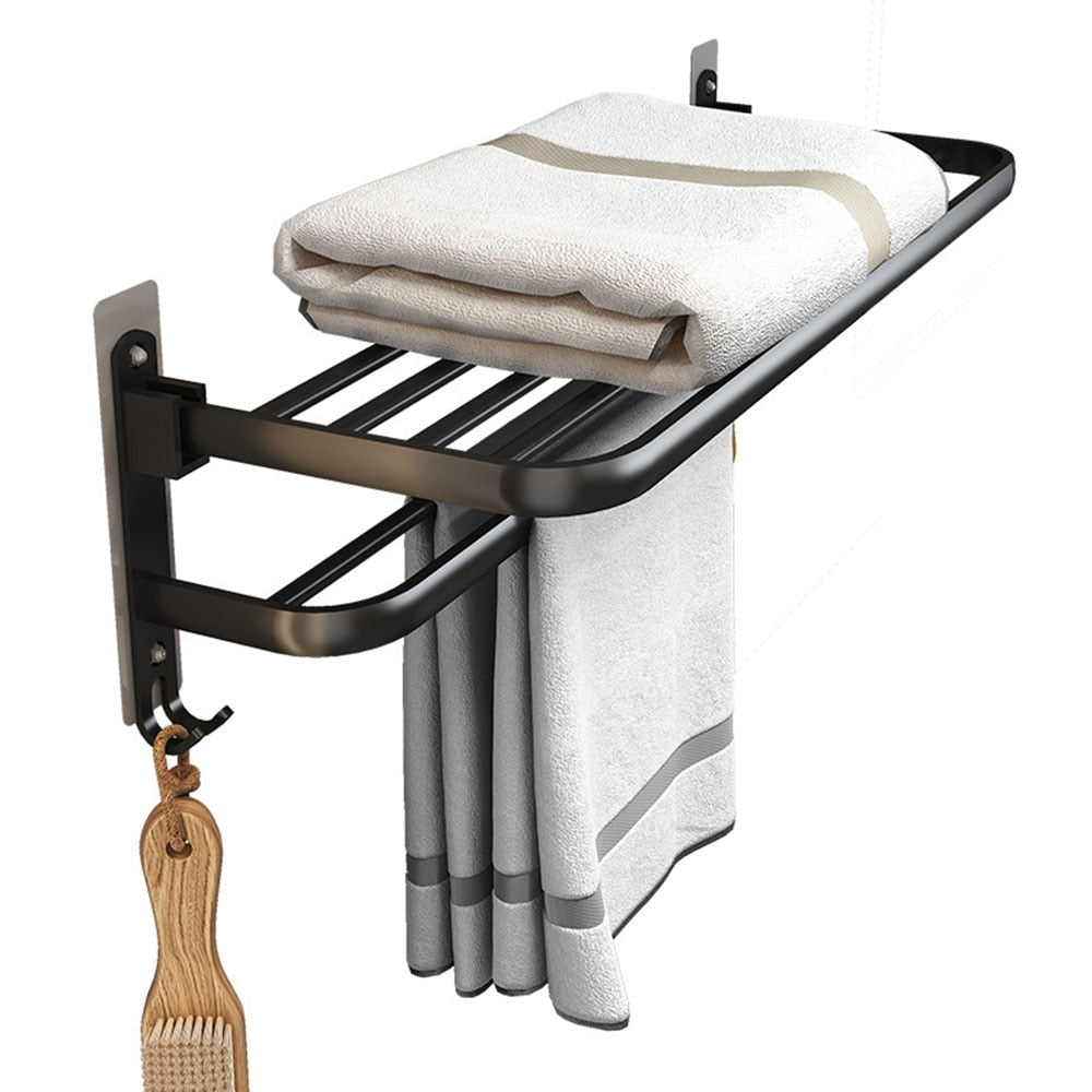 Wall Mount Rail Shower Hanger Aluminum Bar Shelf Bathroom Accessories