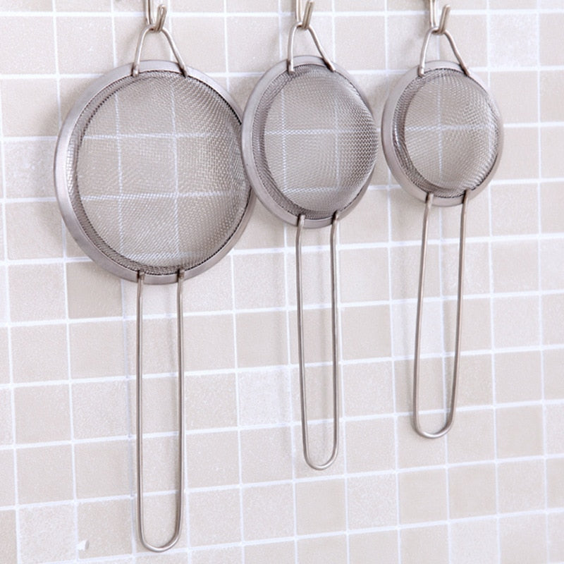 3pcs/set Stainless steel Wire Fine Mesh Oil Strainer Flour Colander Sieve Sifter