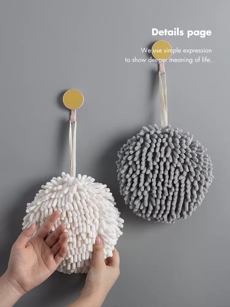 Kitchen Bathroom Hand Towel Ball with Hanging Loops