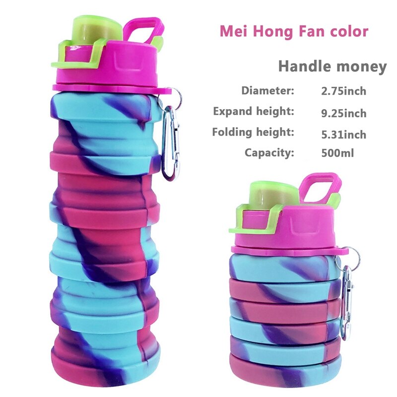 500ml Creative Foldable Silicone Water Bottle