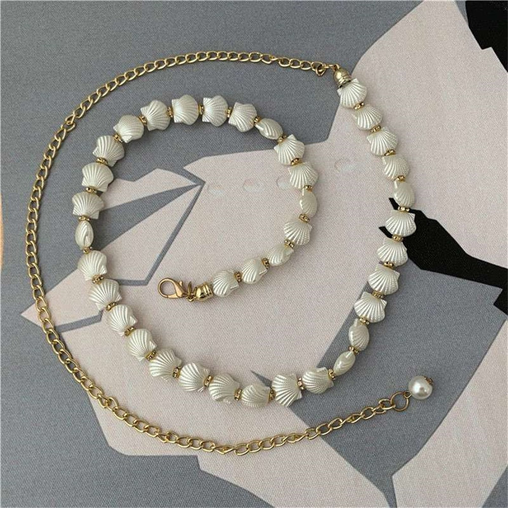 Shell Pearl Waist Chain Women's