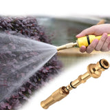 Spray Nozzle Water Gun Brass High Pressure Direct Spray Pistol Quick Connector Home Hose Adjustable Pressure Garden Sprinkler