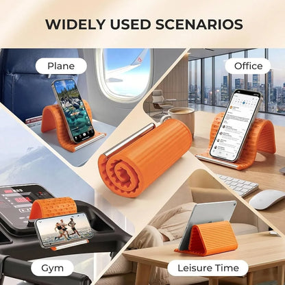 Flexible Silicone Phone Stand, Foldable Mobile Stand, Adjustable Mobile Holder, Phone Holder Stand for Desk, Tablet & Laptop Mobile Holder
