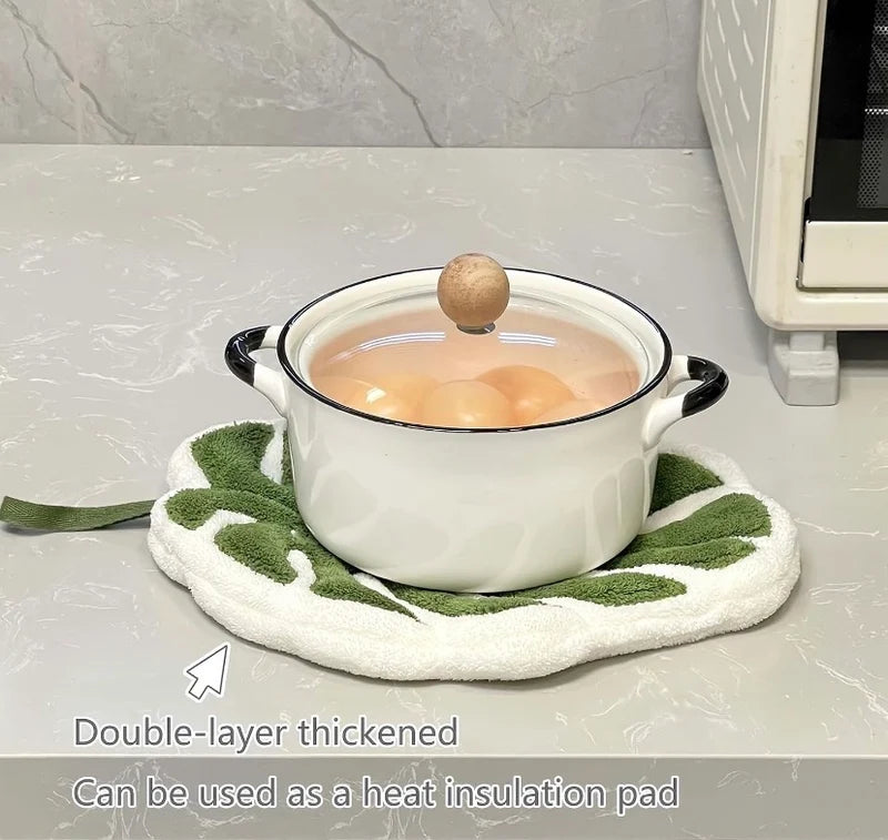 Leaf Shape Kitchen Hand Towel, Leaf Shaped Kitchen Towel, Decorative Leaf Hanging Towel, Thickened Absorbent Towel