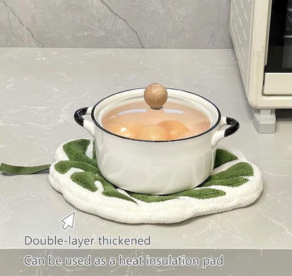 Leaf Shape Kitchen Hand Towel, Leaf Shaped Kitchen Towel, Decorative Leaf Hanging Towel, Thickened Absorbent Towel