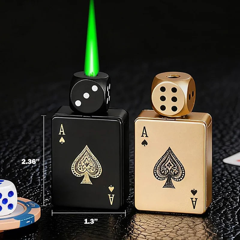 Playing Card Ace LED Lighter | Dice Flame Windproof Lighter | Rechargeable Creative Gift Gadget