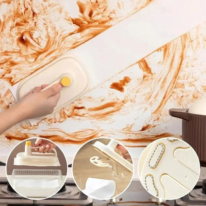 Click and clean cleaning brush