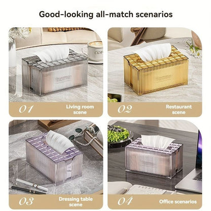 Luxury solid crystal desktop tissue box