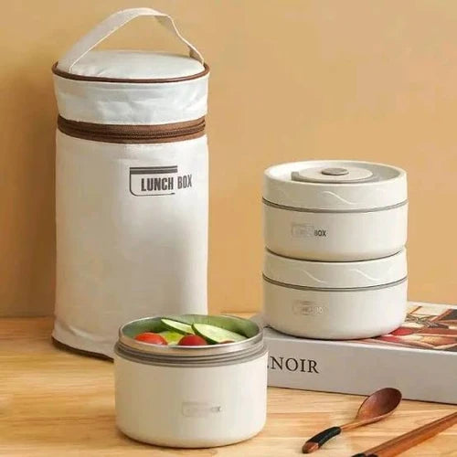 Japanese Style Insulated Lunch Box, Portable Office Lunch Box, Stainless Steel Lunch Box With Bag