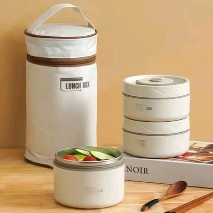 Japanese Style Insulated Lunch Box, Portable Office Lunch Box, Stainless Steel Lunch Box With Bag