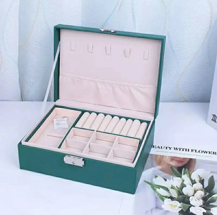 Jewelry Organizer Box | Multi-Layer Jewelry Storage Case | Necklace, Ring & Earring Holder