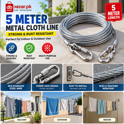 Strong & Rust-Resistant Clothesline – 5 Meter