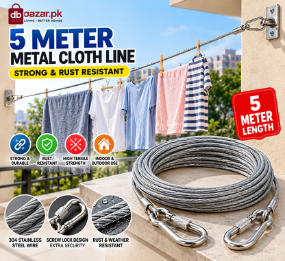 Strong & Rust-Resistant Clothesline – 5 Meter