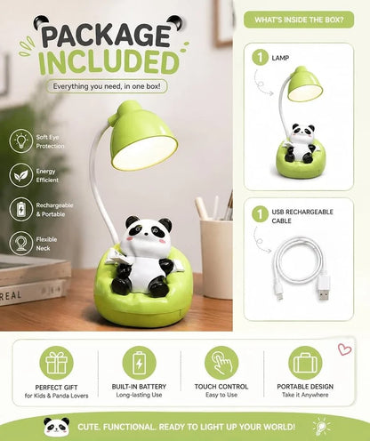 Cute Panda LED Desk Lamp with Phone Holder, Adorable Panda Reading Lamp, Adjustable Desk Lamp, Kids Study And Reading Table Light