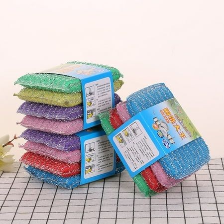 4pcs Double Sided Dishwashing Sponge