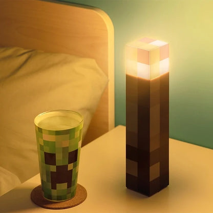 Minecraft Creeper LED Night Lamp | USB Rechargeable Pixel Light | Gaming Room Decor Lamp