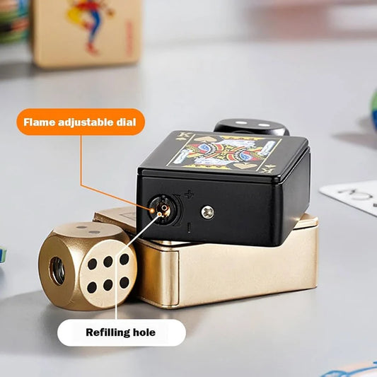 Playing Card Ace LED Lighter | Dice Flame Windproof Lighter | Rechargeable Creative Gift Gadget