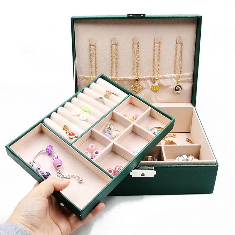 Jewelry Organizer Box | Multi-Layer Jewelry Storage Case | Necklace, Ring & Earring Holder