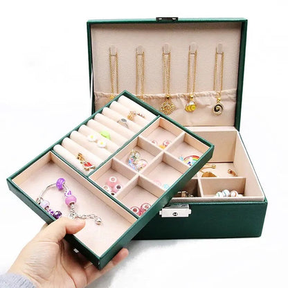 Jewelry Organizer Box | Multi-Layer Jewelry Storage Case | Necklace, Ring & Earring Holder