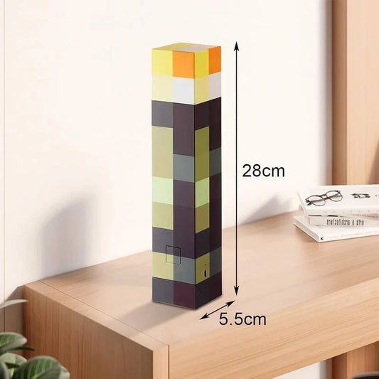 Minecraft Creeper LED Night Lamp | USB Rechargeable Pixel Light | Gaming Room Decor Lamp