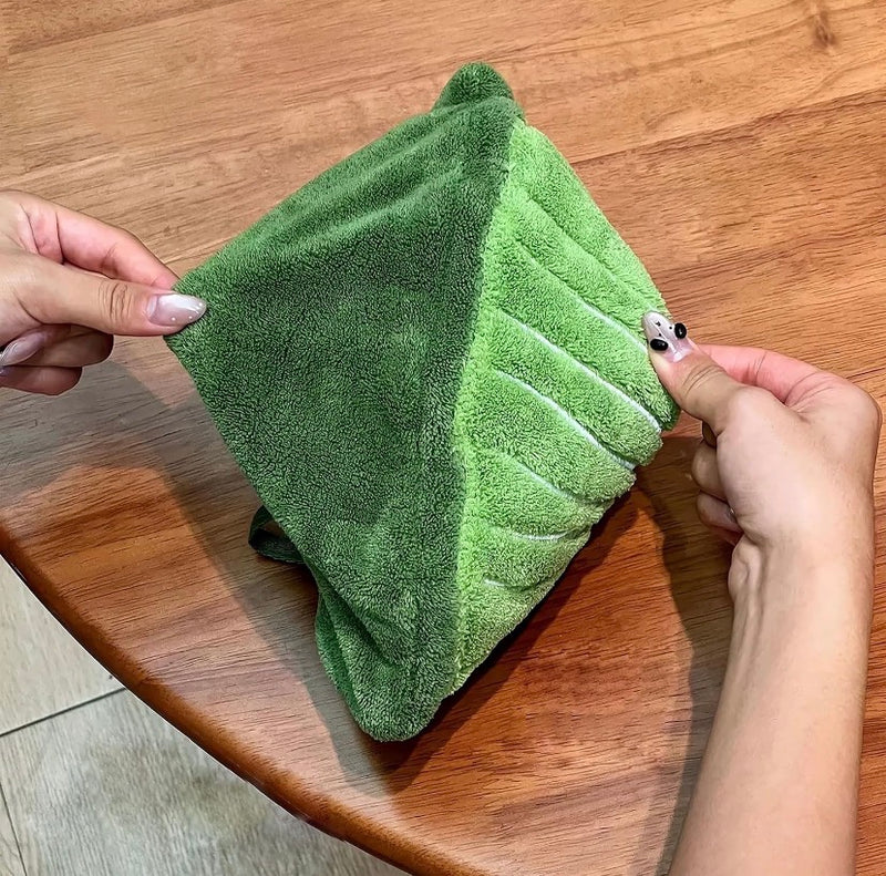 Leaf Shape Kitchen Hand Towel, Leaf Shaped Kitchen Towel, Decorative Leaf Hanging Towel, Thickened Absorbent Towel