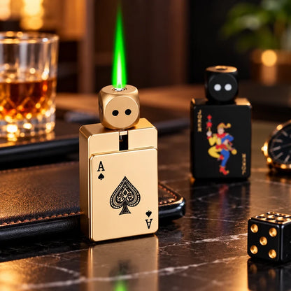 Playing Card Ace LED Lighter | Dice Flame Windproof Lighter | Rechargeable Creative Gift Gadget