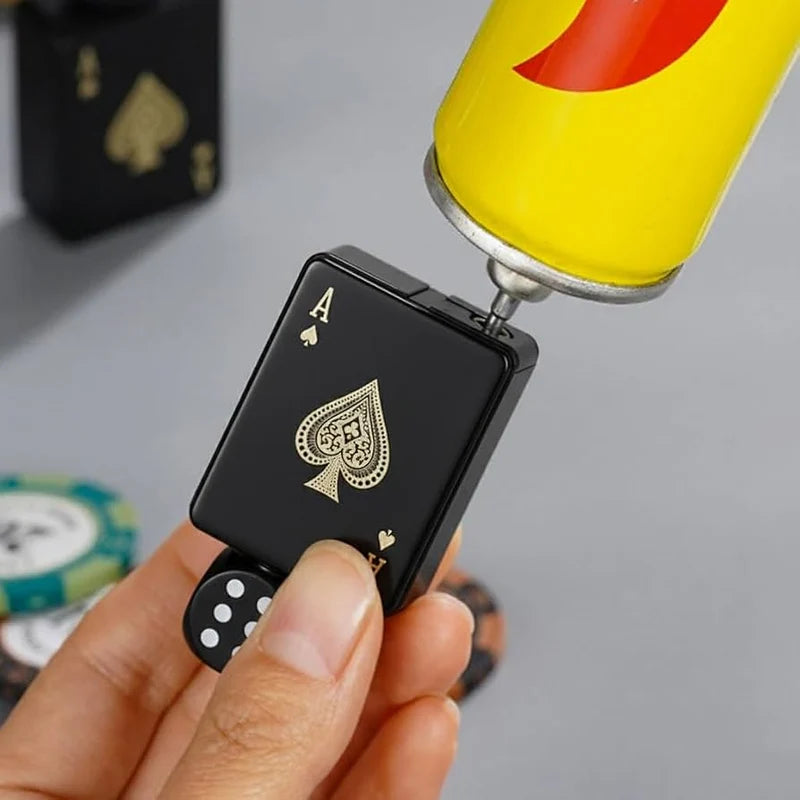 Playing Card Ace LED Lighter | Dice Flame Windproof Lighter | Rechargeable Creative Gift Gadget