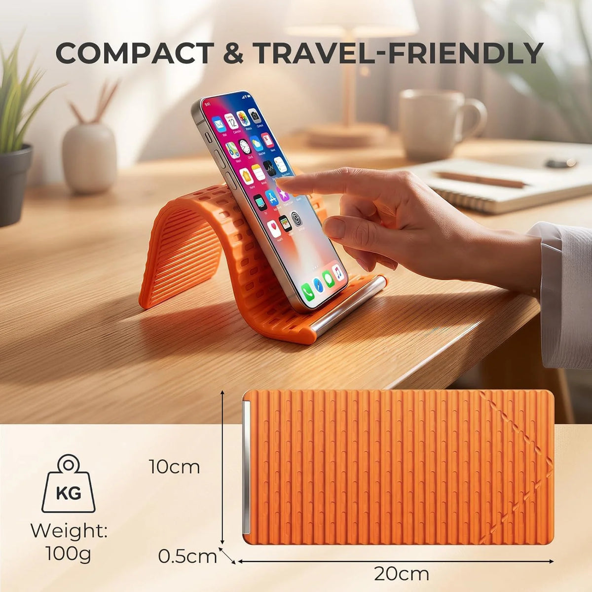 Flexible Silicone Phone Stand, Foldable Mobile Stand, Adjustable Mobile Holder, Phone Holder Stand for Desk, Tablet & Laptop Mobile Holder