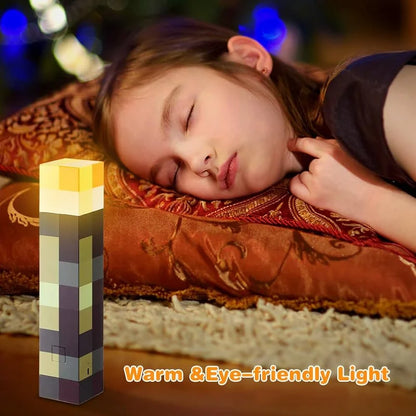 Minecraft Creeper LED Night Lamp | USB Rechargeable Pixel Light | Gaming Room Decor Lamp