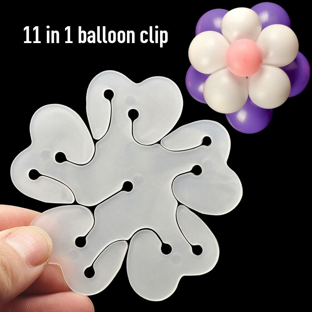 Flower Clip Tie Balloon Pack Of 10
